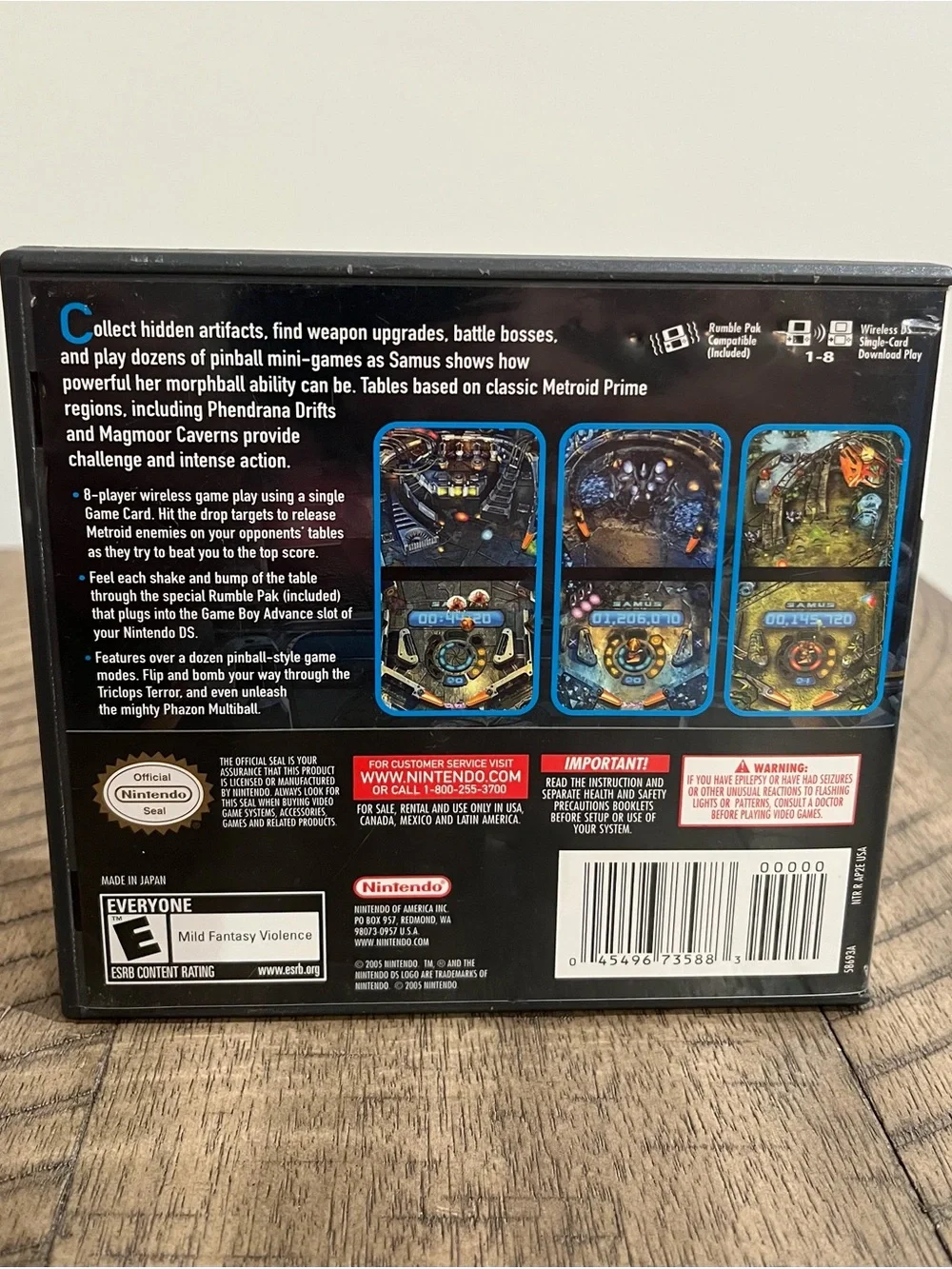 Nintendo DS 2005 Metroid Prime Pinball Complete w/ Rumble Pak & Manual Samus EUC